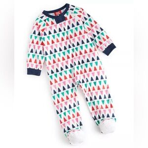 Family Pajamas Baby Multicolored Trees One-Piece Footed Pajama, 6-9 Months